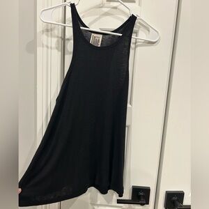 Free People Long Beach Ribbed Swing Tank SizeTank in Black Size medium